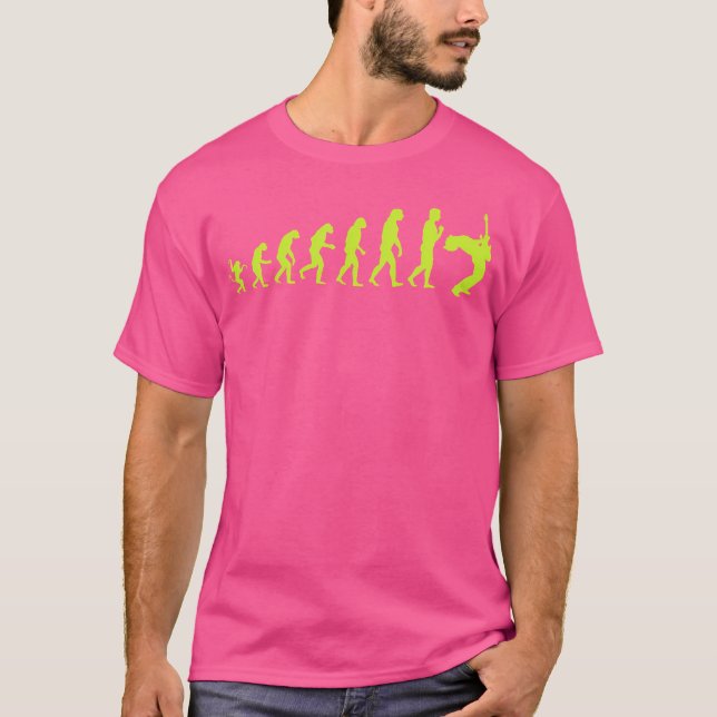 Lustige Evolution der E-Gitarre T-Shirt (Vorderseite)