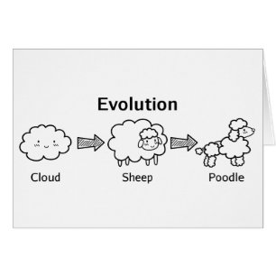 Lustige Evolution der Wolke in Schafe und in Pudel