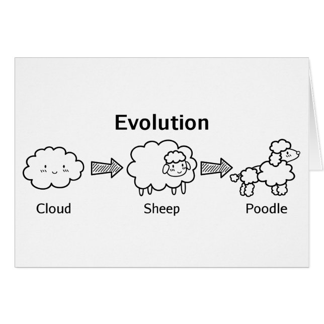 Lustige Evolution der Wolke in Schafe und in Pudel (Vorderseite (Horizontal))