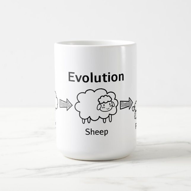 Lustige Evolution der Wolke in Schafe und in Pudel Tasse (Mittel)