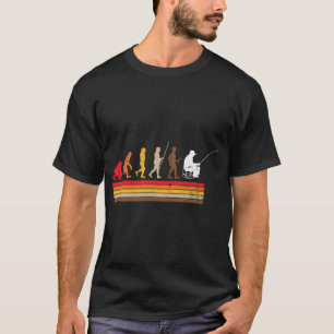 Lustige Evolution Des Menschen, Der Retro-Angler F T-Shirt