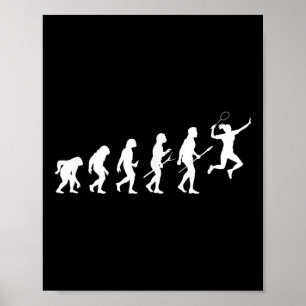 Lustige Evolution einer Badminton-Spielerin Frauen Poster