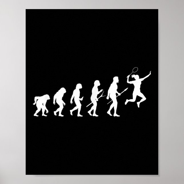 Lustige Evolution einer Badminton-Spielerin Frauen Poster (Vorne)