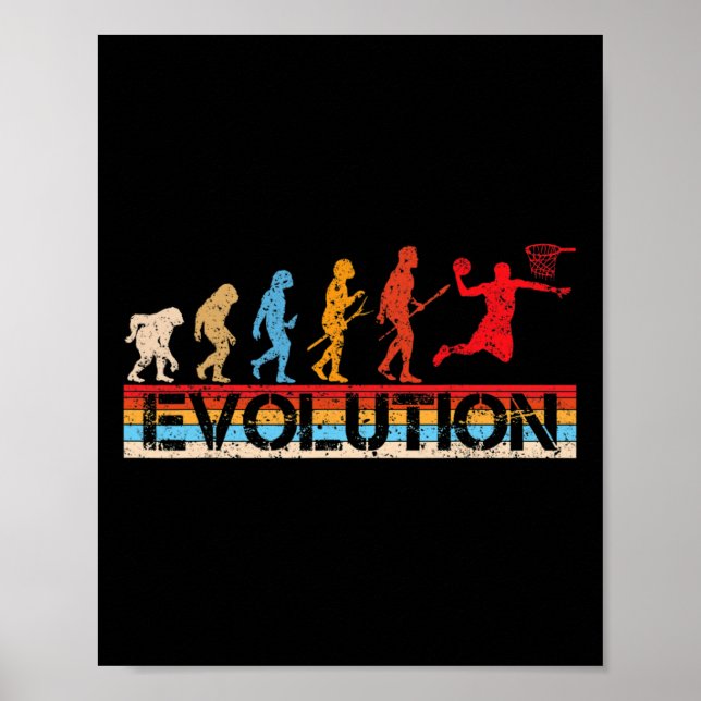 Lustige Evolution Sketll Spieler Sketll Fans Retro Poster (Vorne)