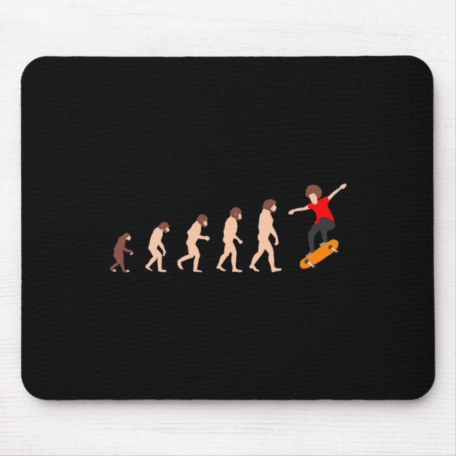 Lustige Evolutionstheorie Skateboarding  Mousepad (Vorne)