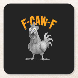 Lustige F Caw F Huhn Klassischer Retro-Stil Rechteckiger Pappuntersetzer