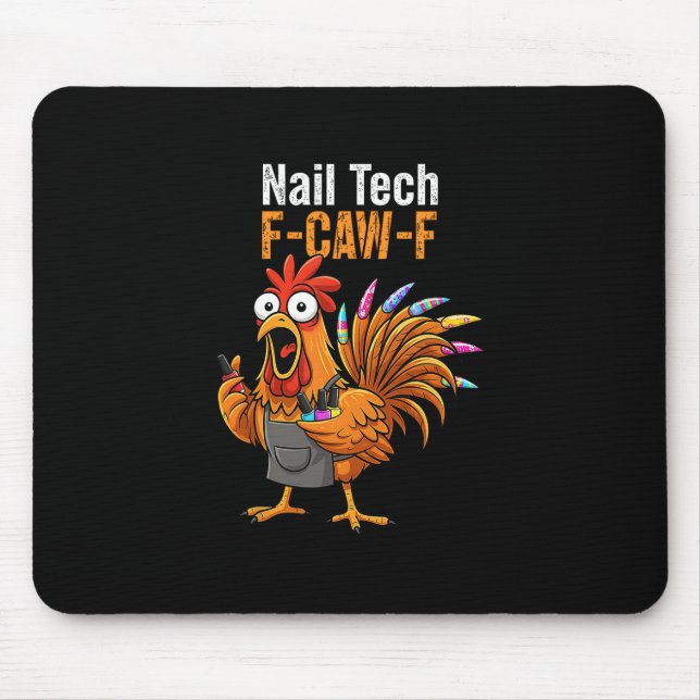 Lustige F-caw-f Hühner-Nagel-Tech-Erntedank-Trutha Mousepad (Vorne)