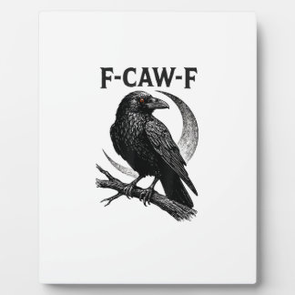 Lustige F-Caw-F-Krähe Retro-Grafik Fotoplatte