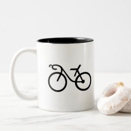 Lustige Fahrrad-Silhouette - Zweifarbige Tasse