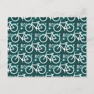 Lustige Fahrradroute Fixie-Fahrrad Cyclist Muster Postkarte
