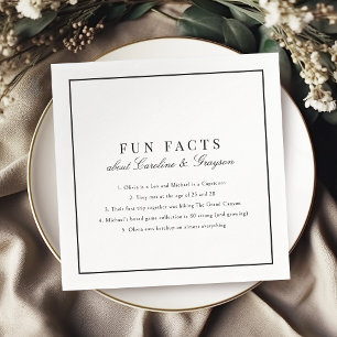 Lustige Fakten Einfache Elegante Typografie Hochze Serviette