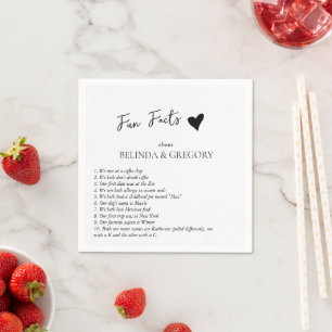 Lustige Fakten Trivia Hochzeit Schwarz Weiß Serviette