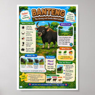 Lustige Fakten über Banteng für Kinder Poster