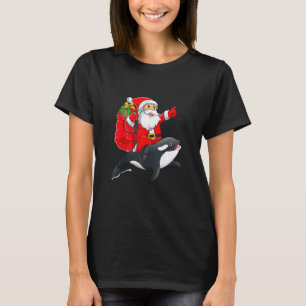 Lustige Familie Weihnachtsmann Reitet Orca Fisch C T-Shirt