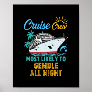 Lustige Familien-Kreuzfahrt-Crew, die wahrscheinli Poster