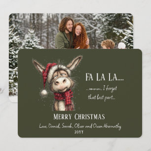 Lustige Familien-Weihnachts-Foto mit frechem und n Feiertagskarte