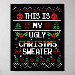 Lustige Familien-Weihnachtsübereinstimmung Hässlic Poster