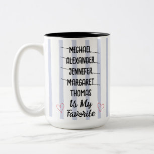 Lustige Familienlieblings-Kind Personalisierte Nam Zweifarbige Tasse