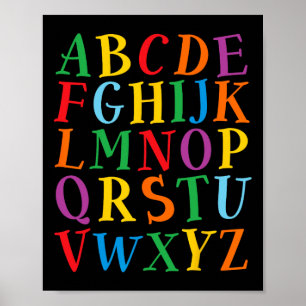Lustige Farb-Buchstaben Alphabet Lernen Abcs Kinde Poster