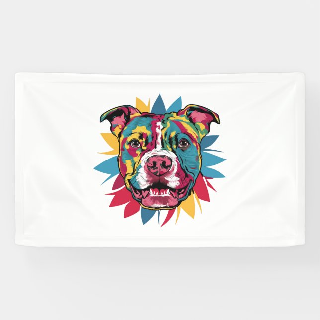 lustige, farbenfrohe Hundekugel Banner (Horizontal)