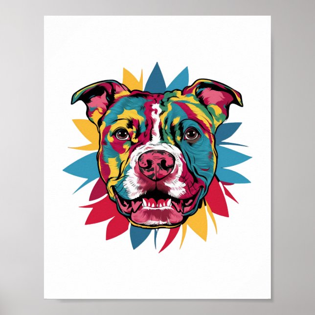 lustige, farbenfrohe Hundekugel Poster (Vorne)