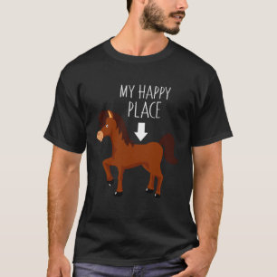 Lustige Farm-Pferd-Design Glücklicher Ort T-Shirt