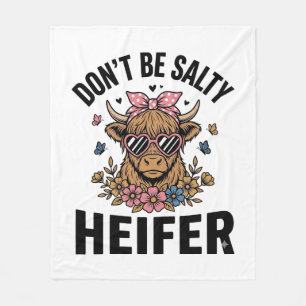Lustige Färse Kuh Floral Schmetterling Vintage Des Fleecedecke