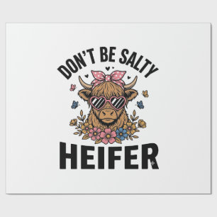 Lustige Färse Kuh Floral Schmetterling Vintage Des Geschenkpapier