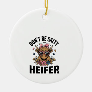 Lustige Färse Kuh Floral Schmetterling Vintage Des Keramik Ornament