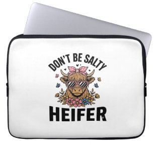 Lustige Färse Kuh Floral Schmetterling Vintage Des Laptopschutzhülle
