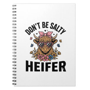 Lustige Färse Kuh Floral Schmetterling Vintage Des Notizblock