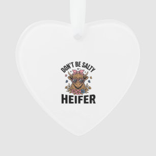 Lustige Färse Kuh Floral Schmetterling Vintage Des Ornament