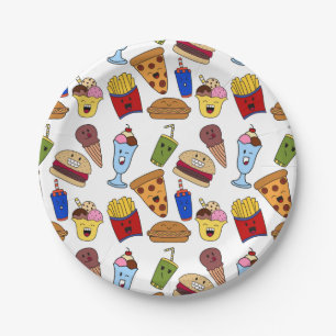 Lustige Fast-Food-Papierteller Pappteller