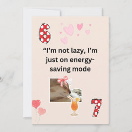 Lustige faule Katze Energiesparmodus Humor Karte