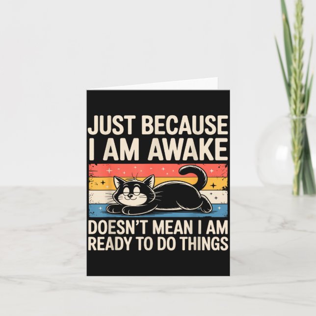 Lustige faule Katze Meme seltsame Sachen Liebhaber Karte (Vorderseite)