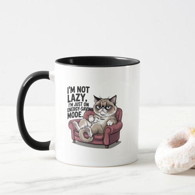 Lustige faule Sarkasmus-Auto-Wortkunst  Tasse (Mit Donut)