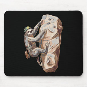 Lustige Faultier-Felskletter-Cartoon Mousepad