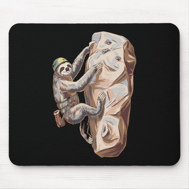 Lustige Faultier-Felskletter-Cartoon  Mousepad (Vorne)
