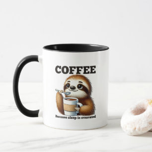 Lustige Faultier-Kaffee-Schlaf-Wort-Kunst Tasse