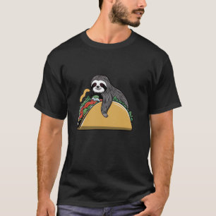 Lustige Faultier Klettert In Große Tacos Mexikanis T-Shirt