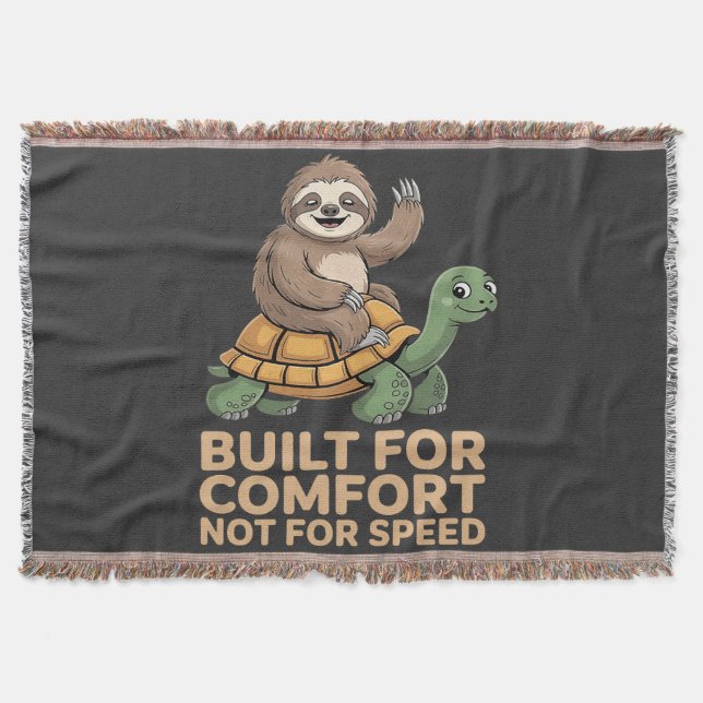 Lustige Faultier Reitet Schildkröte Decke (Vorderseite)