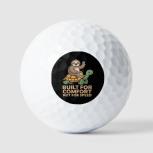 Lustige Faultier Reitet Schildkröte Golfball