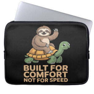 Lustige Faultier Reitet Schildkröte Laptopschutzhülle