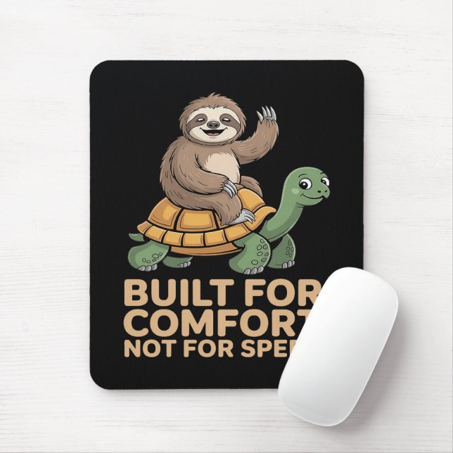 Lustige Faultier Reitet Schildkröte Mousepad (Mit Mouse)
