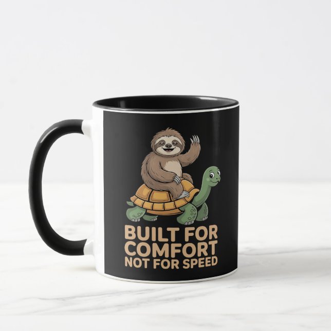 Lustige Faultier reitet Schildkröte Tasse (Links)