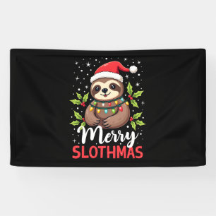 Lustige Faultier-Weihnachtslichter Fröhliche Fault Banner