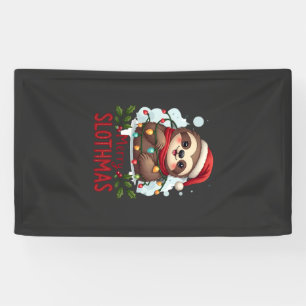 Lustige Faultier-Weihnachtslichter Fröhliche Fault Banner