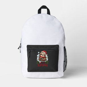 Lustige Faultier-Weihnachtslichter Fröhliche Fault Bedruckter Rucksack