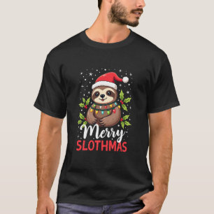Lustige Faultier-Weihnachtslichter Fröhliche Fault T-Shirt
