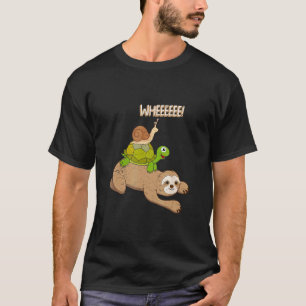 Lustige Faultierbilder Schildkröte Dekor Schnecken T-Shirt